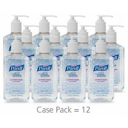 Purell Hand Sanitizer, Gel, 12oz Pump Bottle, PK12